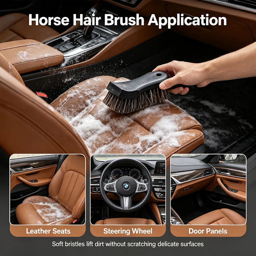 Horsehair & Nylon Car Interior Cleaning Brushes