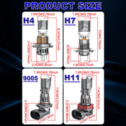 2-Piece H4/H7/H11/9005/9006/9012 LED Headlight Bulb – 6000K, CANBUS, Projector-Compatible