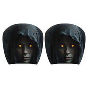 2-Piece Spooky Face Car Headrest Covers – Halloween Interior Decorations