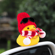 Rubber Duck Dashboard Ornament with Heart Hat and Scarf
