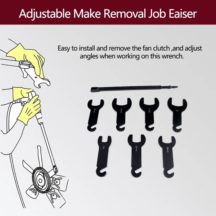 43300 Pneumatic Fan Clutch Wrench Set Removal Tool Gear Assisted Positioning Tool Fit for Ford for GM for