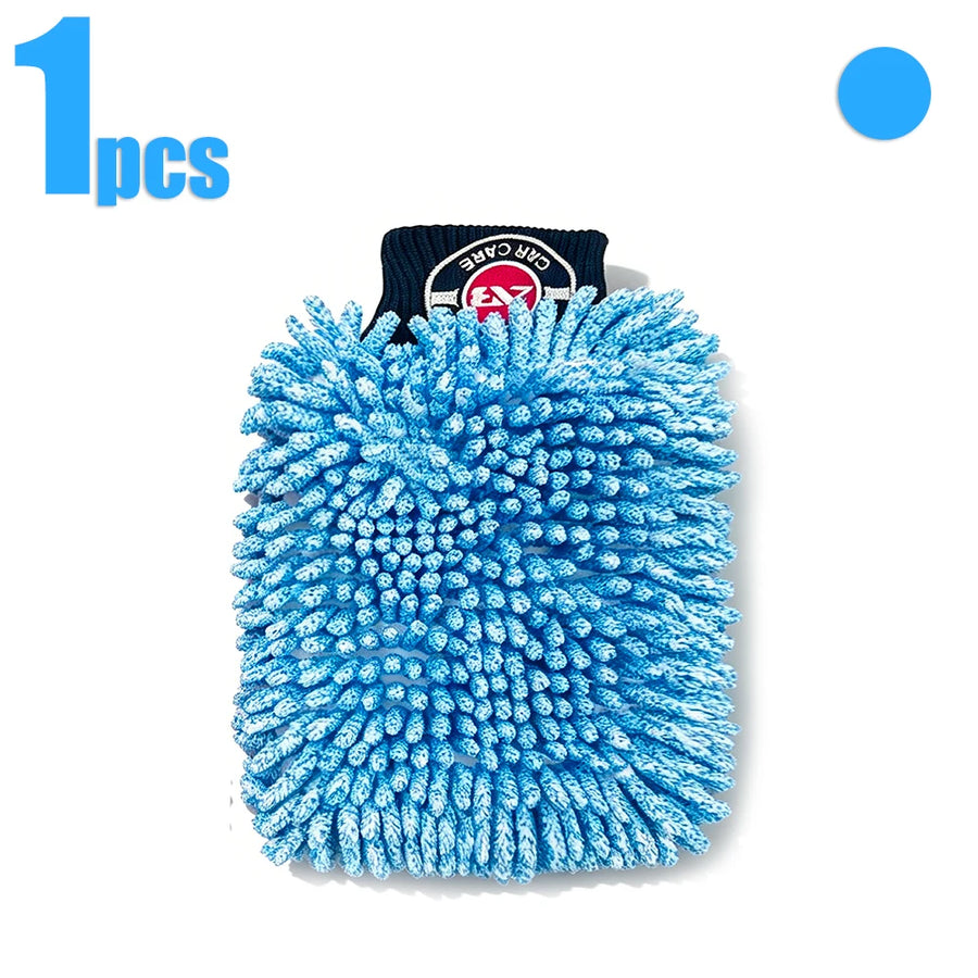 Chenille Microfiber Car Wash Mitts - 2-Pack, 29 x 19 cm