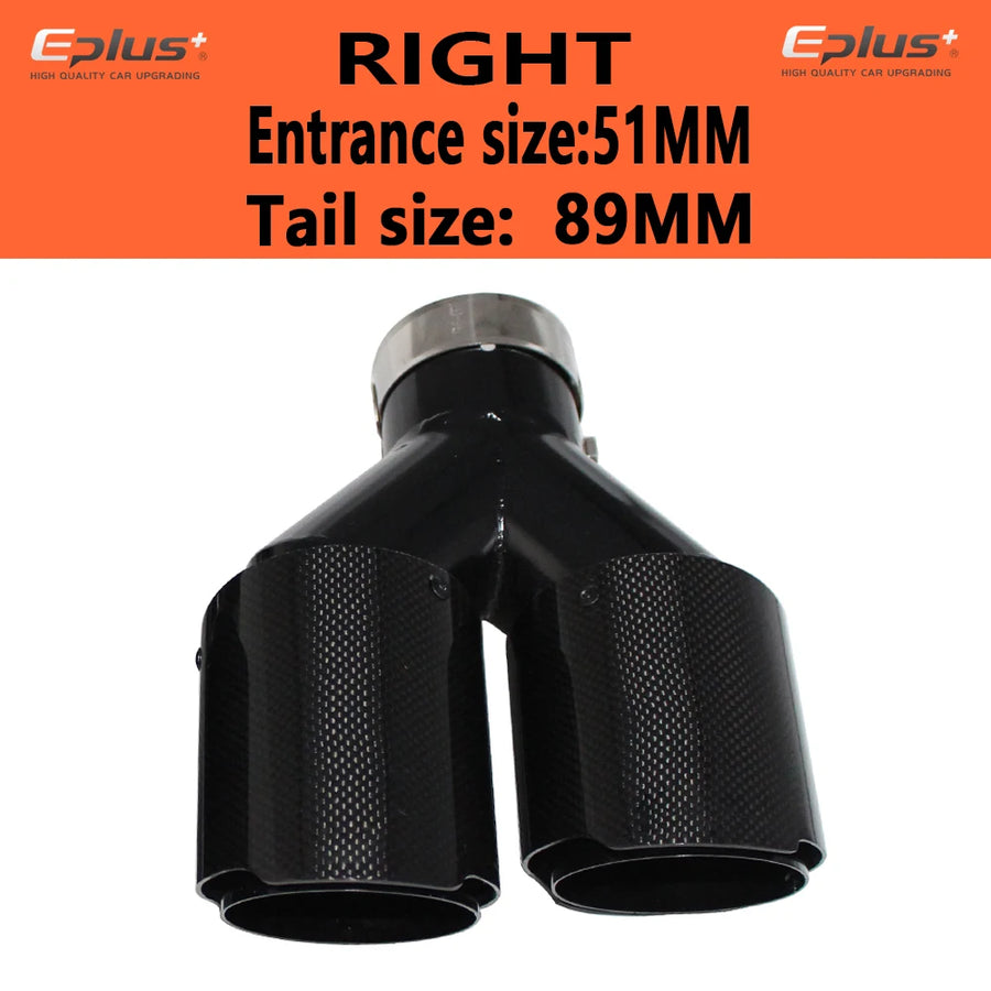 Universal Y-Shaped Dual-Outlet Carbon-Fiber & Stainless Steel Exhaust Tip