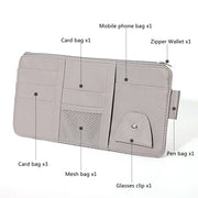 Sun Visor Organizer with Sunglasses & Card Pockets – 5 Colors