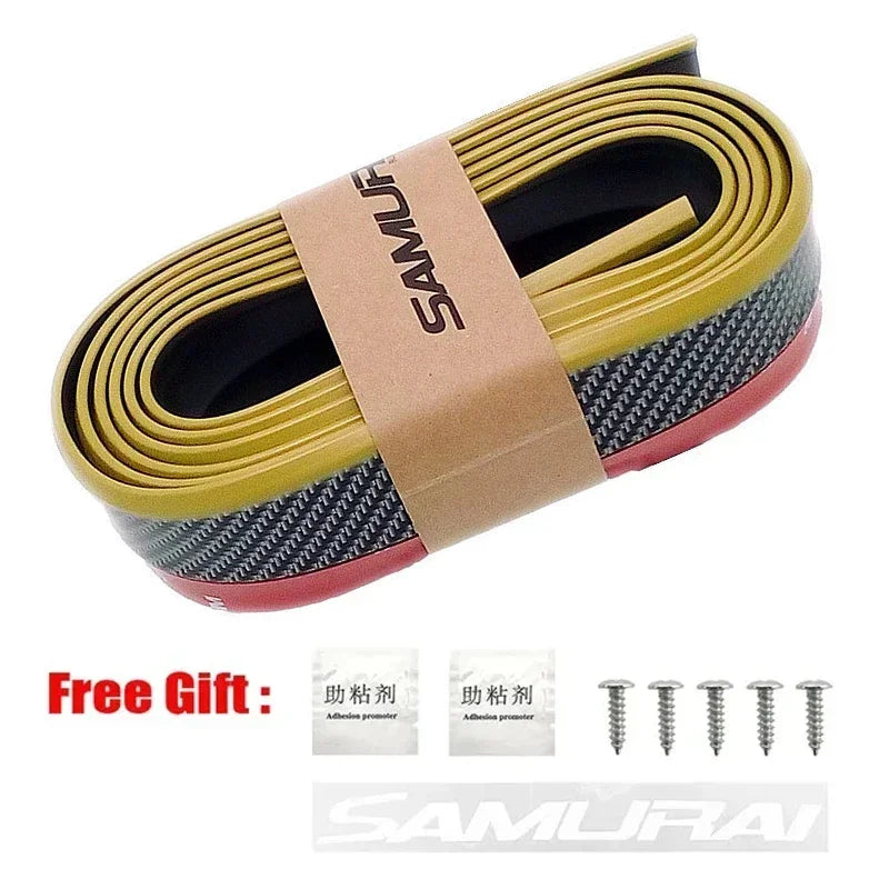 2.5 m Universal Carbon-Fiber-Look Bumper Lip Trim – Multiple Styles