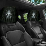 2-Piece Halloween Horror Face Car Headrest Covers – Universal Elastic Protective Sleeves