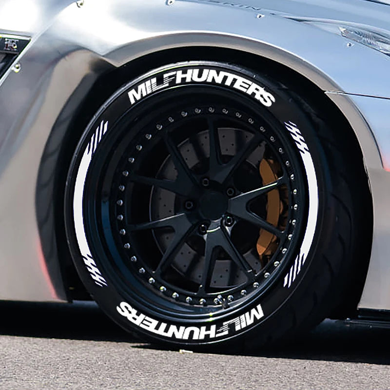 4-Piece 3D PVC Tire Letter Decal Set