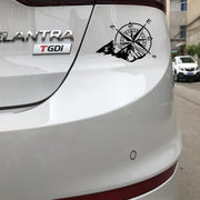 Mountain Compass Reflective Vehicle Decal – 16.6 × 12 cm