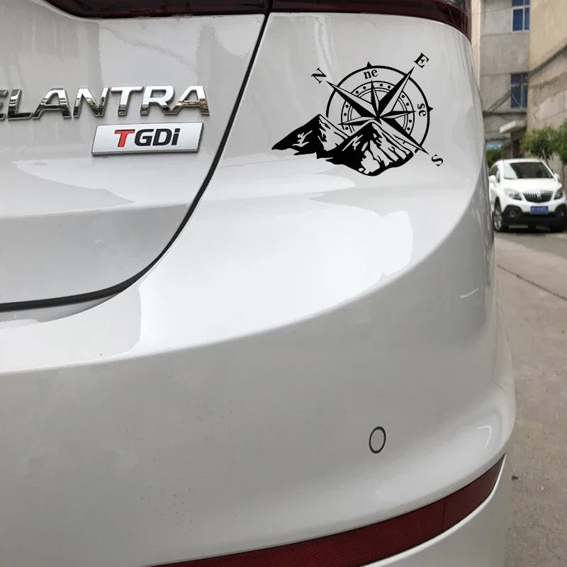 Mountain Compass Reflective Vehicle Decal – 16.6 × 12 cm