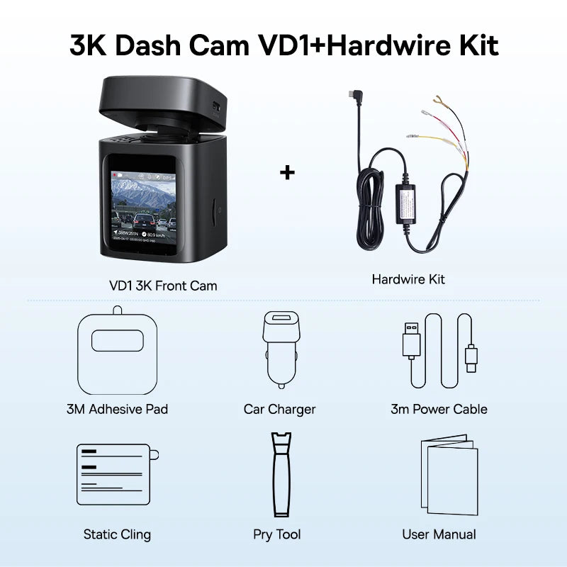 Baseus 3K Dual Dash Cam with GPS