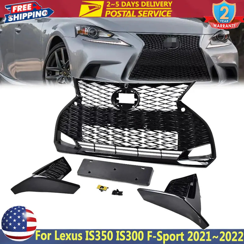 Lexus IS300/IS350 F Sport Gloss-Black Grille Components – 2021–2022