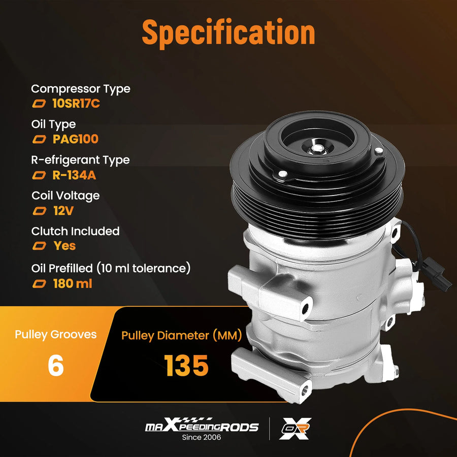 A/C Compressor & Clutch for Acura MDX & ZDX 2007-2013
