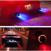 Universal Car Modified Exhaust Muffler Tip Pipe LED Red/Blue Light Outlet Exhaust Pipe Tail Throat