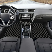 Checkered Universal Car Floor Mats – 4-Piece Set