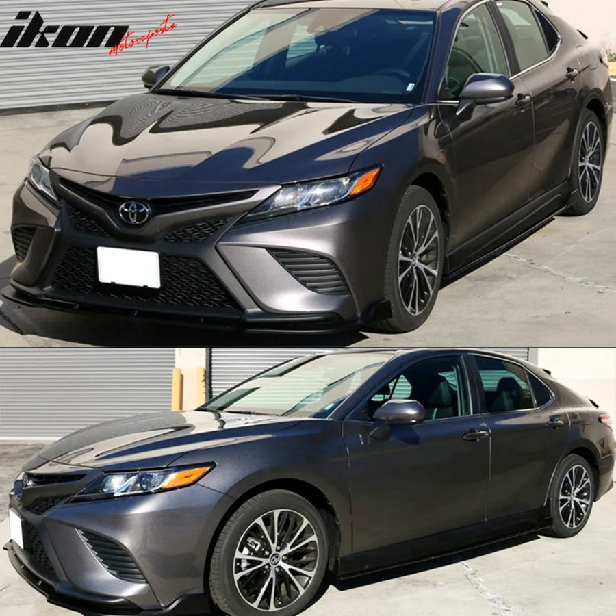 Matte Black Side Skirt Extension Set for 2018–2024 Toyota Camry