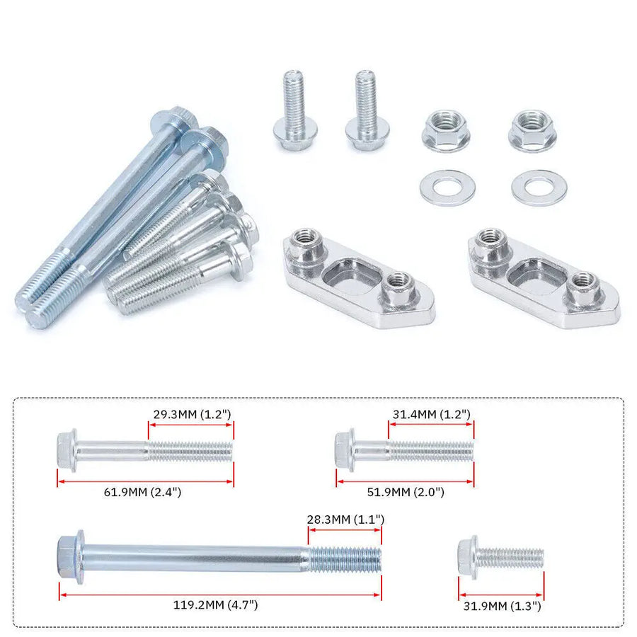 For 1996-2000 Honda Civic HX Coupe 2D 1.6L EK Rear Lower Control Arm Subframe Brace Tie Bar Kit