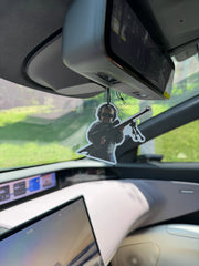 Tactical Kid in tactical gear holding a sniper rifle Zen Tea Hanging Car Air Freshener – GW1767