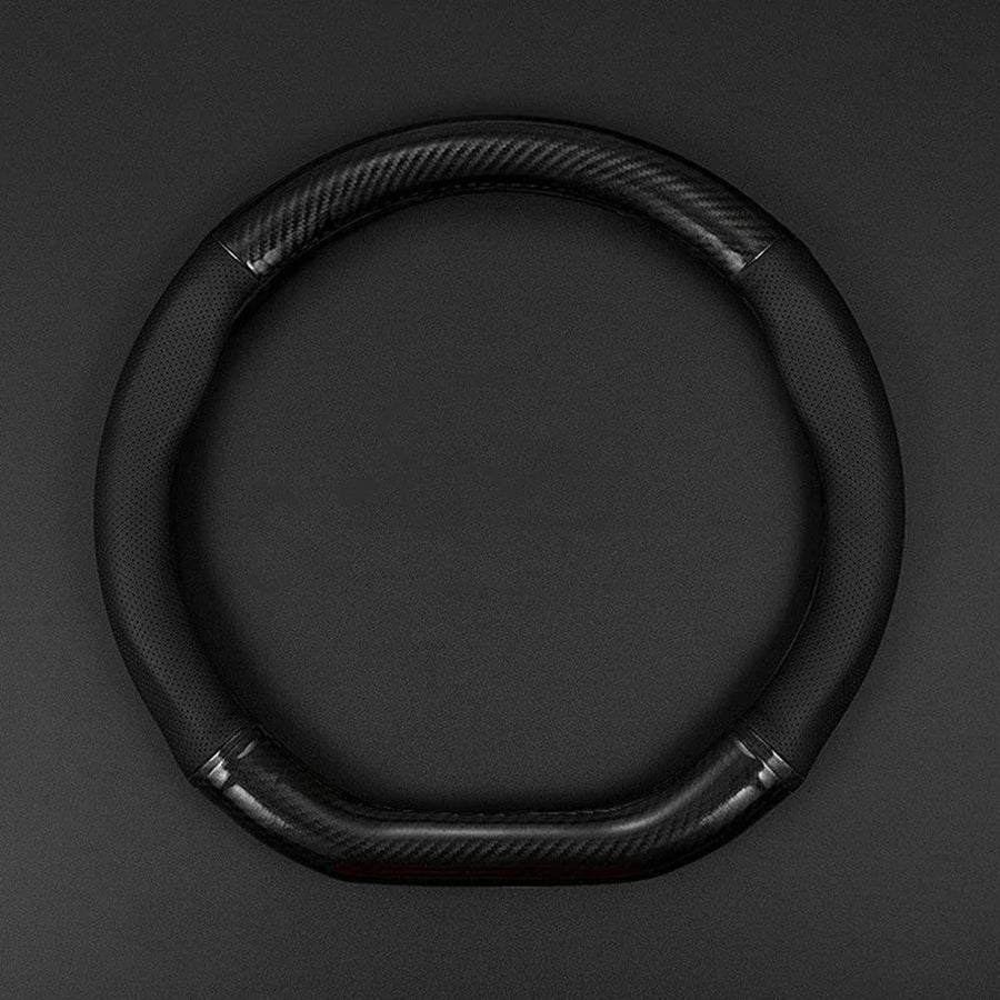 Hand-Stitch Steering Wheel Cover – 38 cm, O/D-Shaped Options