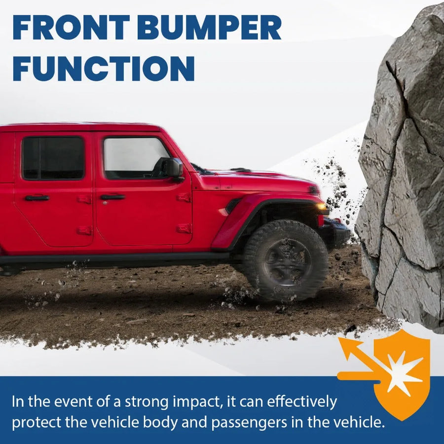 10th-Style Steel Front Bumper Kit for 2018–2024 Jeep Wrangler JL/Gladiator JT