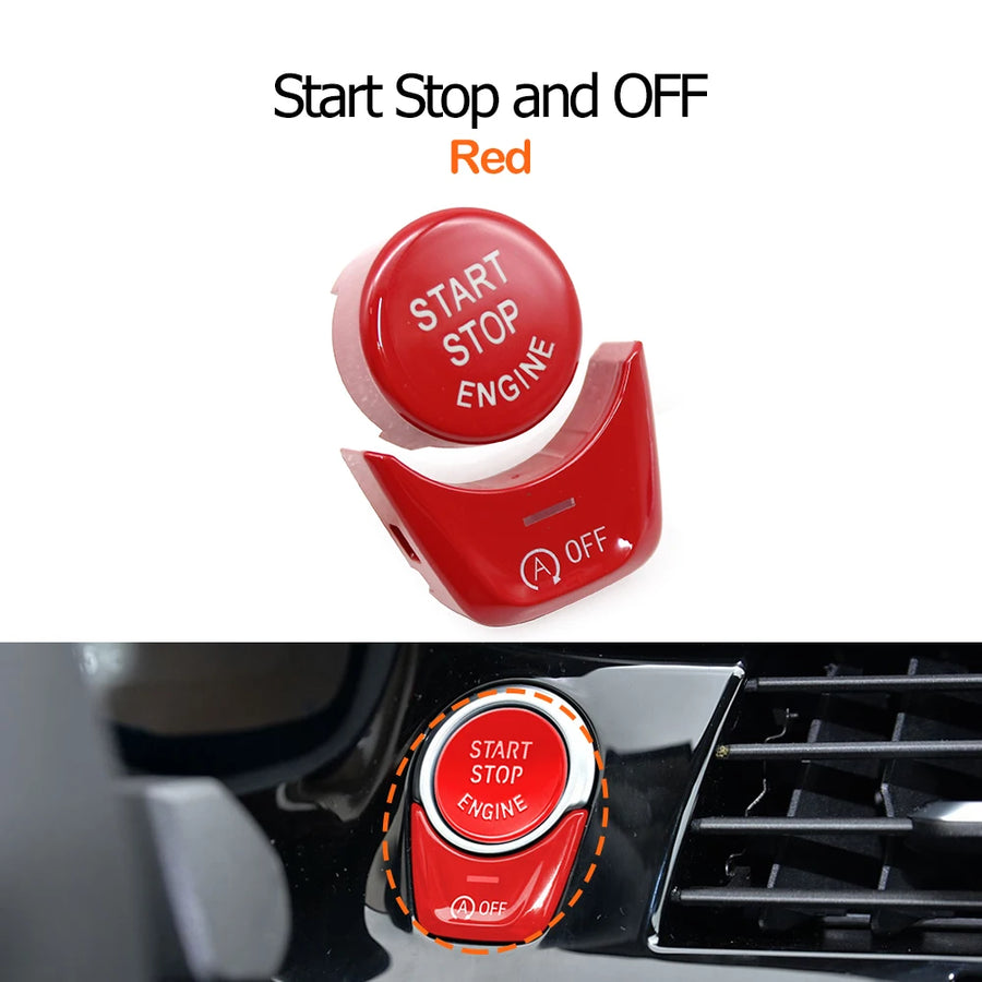 2-Piece Engine Ignition Start Stop Button OFF Switch Cover Trim for BMW 1 5 6 7 X3 X4 Series F52 G30 G31