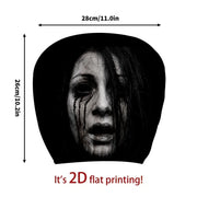 2-Piece Halloween Horror Face Car Headrest Covers – Universal Elastic Protective Sleeves