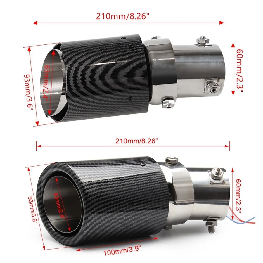 Universal Car Modified Exhaust Muffler Tip Pipe LED Red/Blue Light Outlet Exhaust Pipe Tail Throat