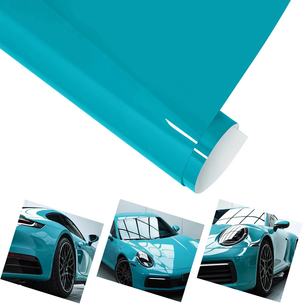 Miami Blue Ultra-Gloss Vehicle Wrap Film – Multiple Roll Sizes