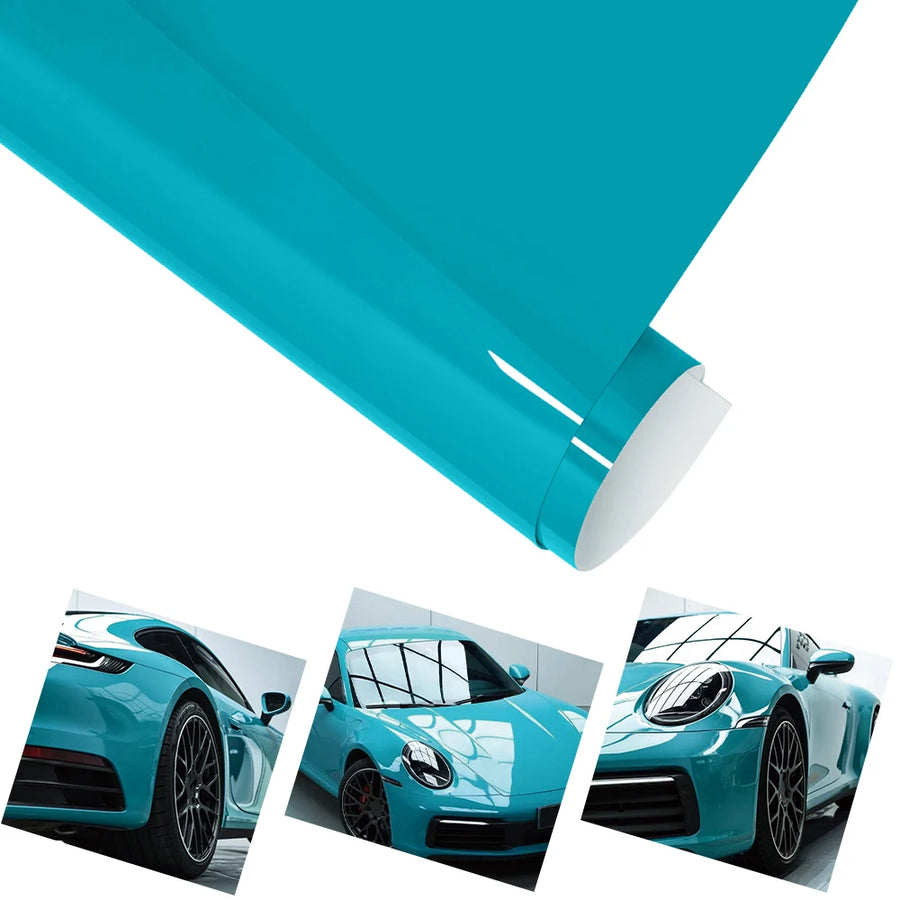 Miami Blue Ultra-Gloss Vehicle Wrap Film – Multiple Roll Sizes
