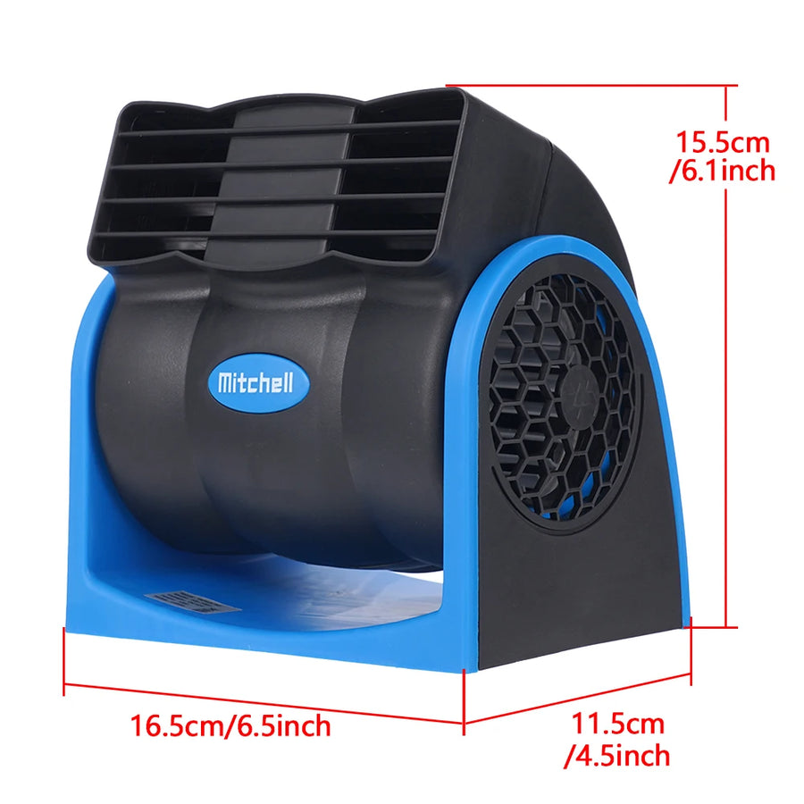 12V Adjustable-speed Car Cooling Fan with Cigarette-lighter Plug