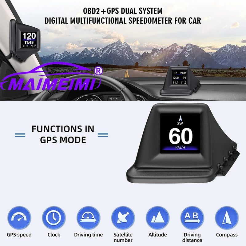 OMP GPS/OBD2 Car Head-Up Display and Digital Performance Gauge
