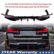 LED Rear Bumper Diffuser for BMW 5 Series G30/G31/G38 2017-2023