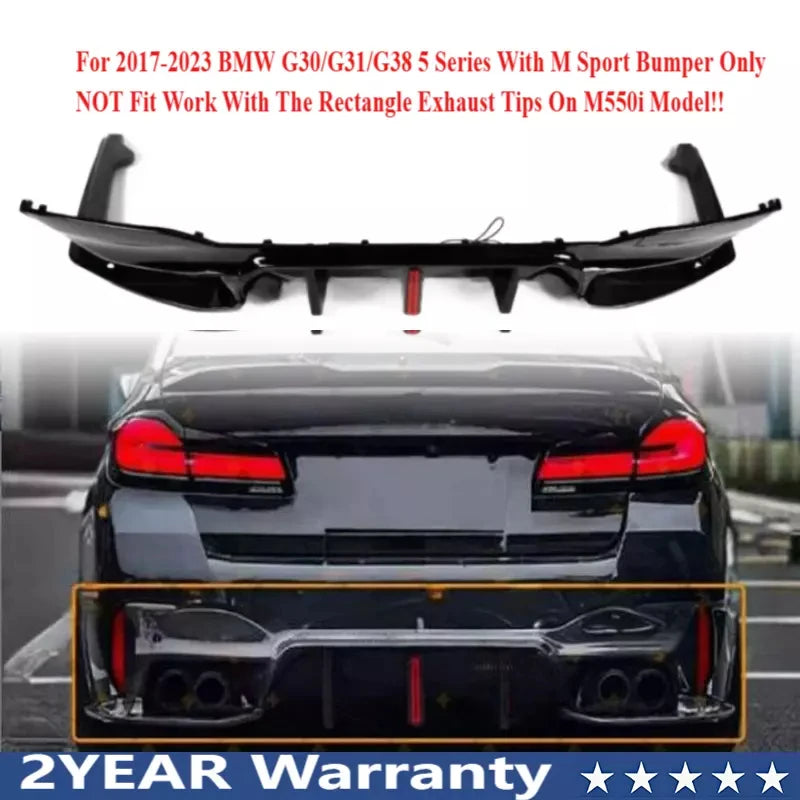 LED Rear Bumper Diffuser for BMW 5 Series G30/G31/G38 2017-2023