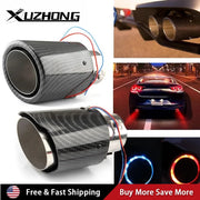 Universal Car Modified Exhaust Muffler Tip Pipe LED Red/Blue Light Outlet Exhaust Pipe Tail Throat