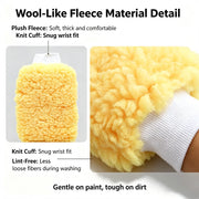 Dual-Sided Faux Wool Car Wash Mitt - 26 x 19 cm