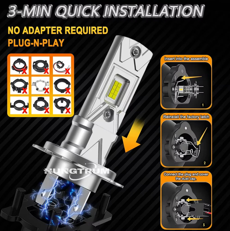 H1/H4/H7/H11/9005/9006 LED Headlight Bulb – 6000K, CANBUS