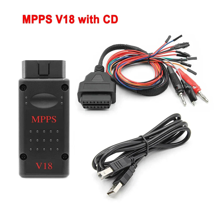 MPPS V18 OBD2 ECU Programming and Chip Tuning Interface with Tricore Cable