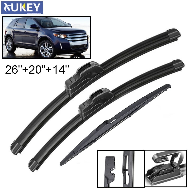 Front & Rear Windshield Wiper Blade Set for Ford Edge MK1 26"20"14" 2007-2014