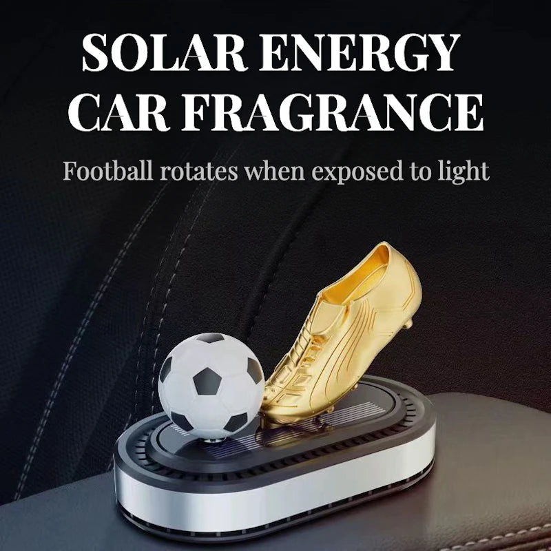 Solar-Powered Rotating Football Car Aroma Diffuser