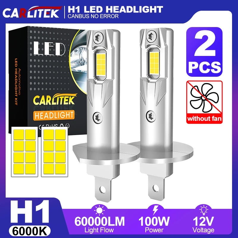 2-Piece H1/H7 LED Headlight Bulb – 6000K, CANBUS