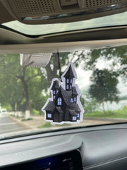 Halloween Haunted House Hanging Car Air Freshener