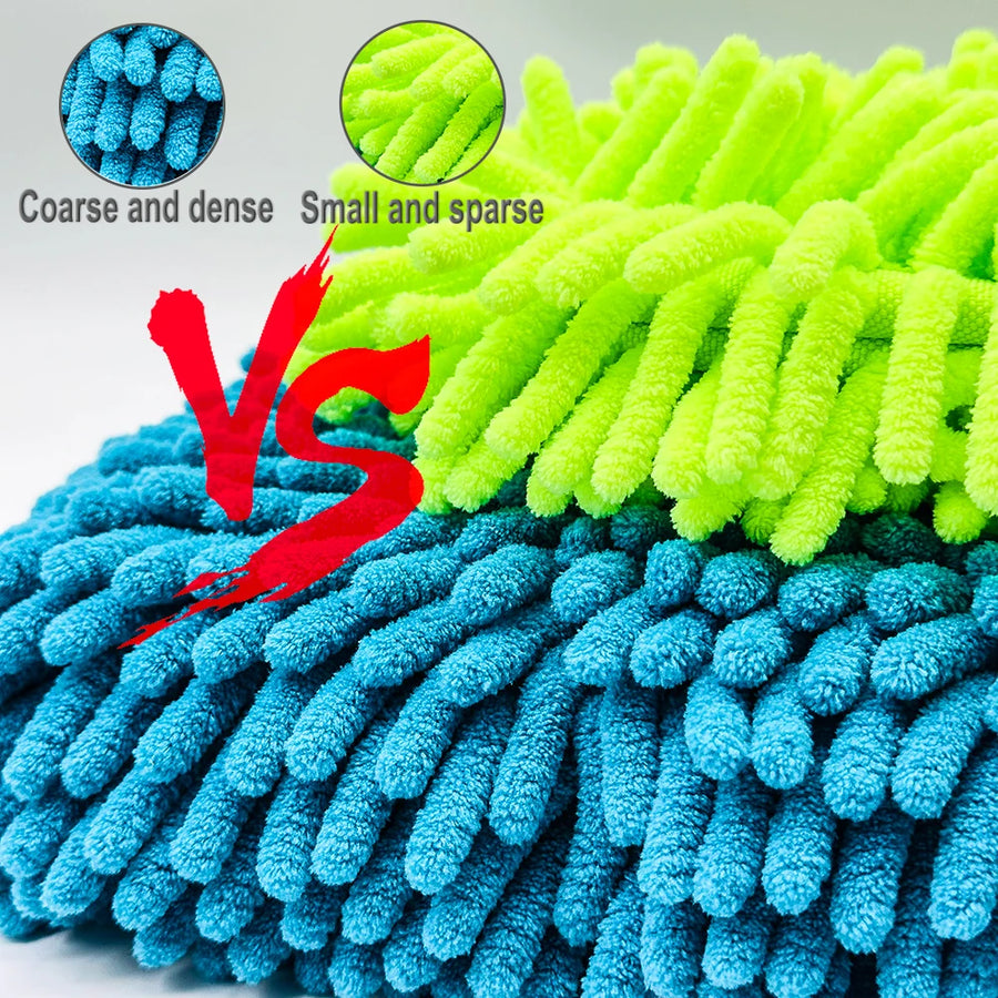 Extra-Thick Chenille Car Wash Mitt, 28 x 20 cm