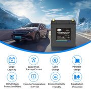 40B19 12.8V 20Ah LiFePO4 Automotive Battery - 680 CCA