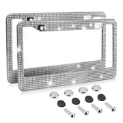 2-Piece Crystal Stainless Steel License Plate Frame Set