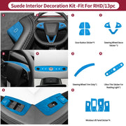 Alcantara-Look Front Reading Light Panel Trim for Tesla Model 3/Y