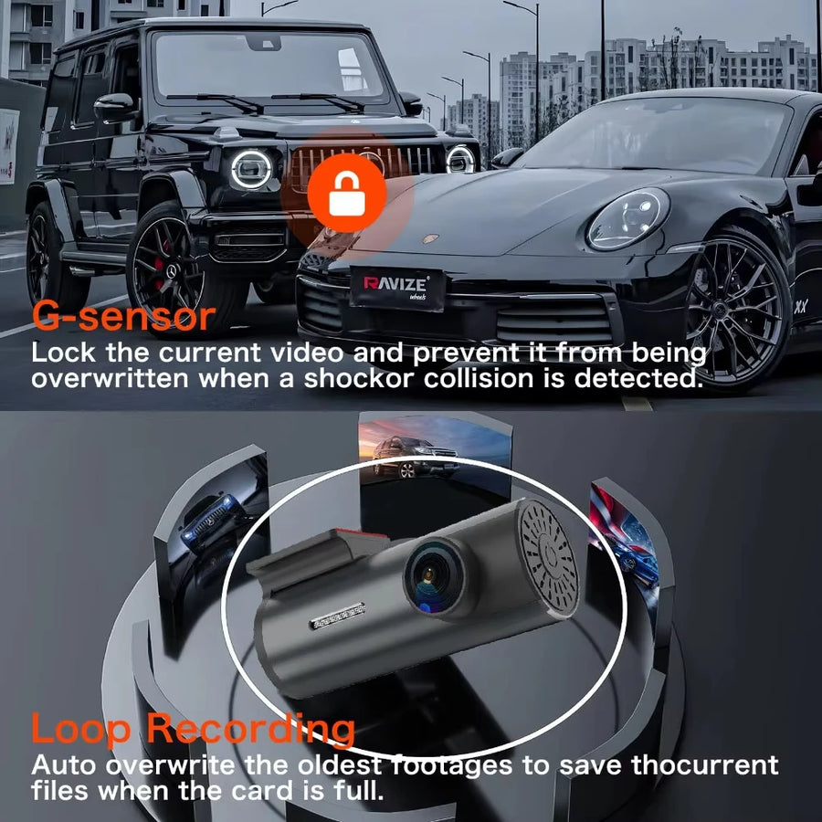 1080P Dual Dash Cam with Wi-Fi App Control