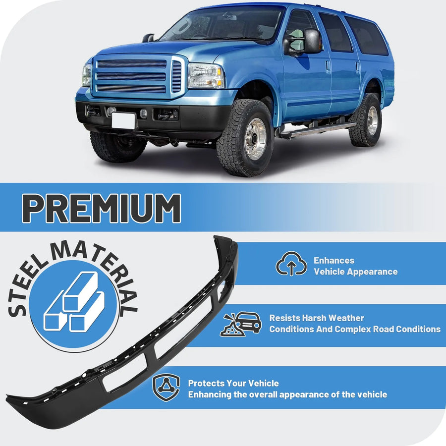 Black Steel Front Bumper for Ford F-250/F-350 Super Duty 2005-2007