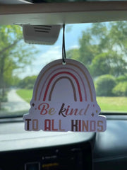 Be Kind To All Kinds Boho Rainbow Hanging Car Air Freshener