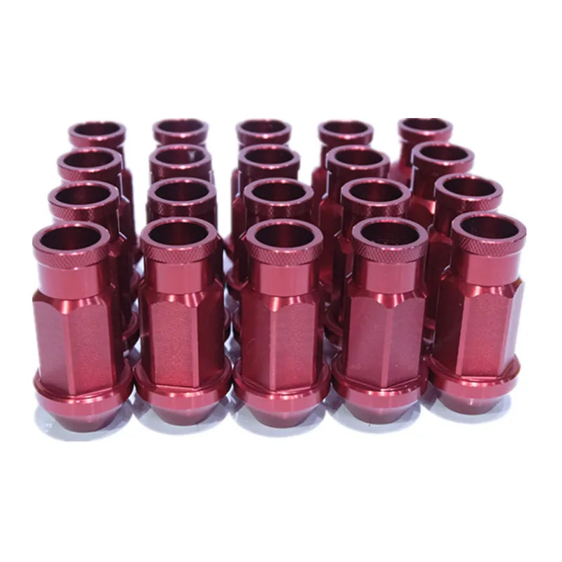 20-Piece 50 mm Aluminum Wheel Lug Nut Set – M12×1.25 or M12×1.5