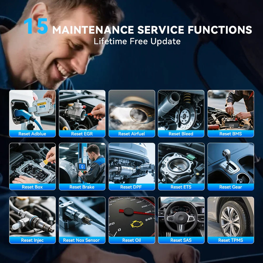 632 OBD2 Bi-Directional Diagnostic Scanner – 4-System / 15-Service