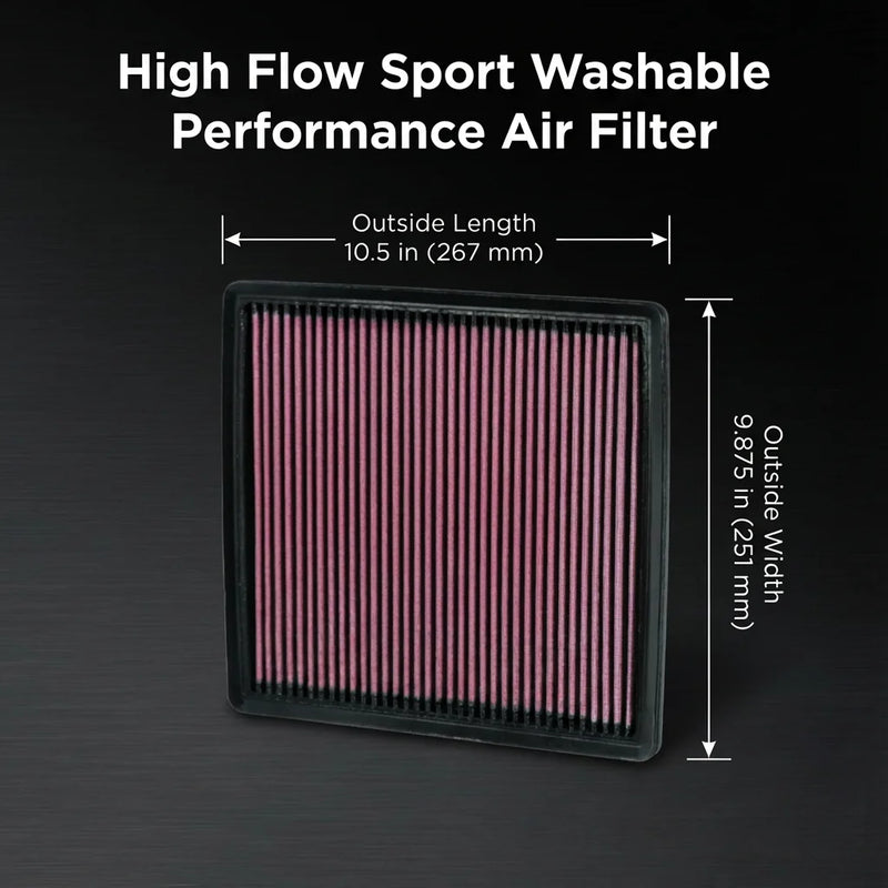 High-Flow Engine Air Filter for Ford F-150/F-250/F-350/Raptor 2008-2025